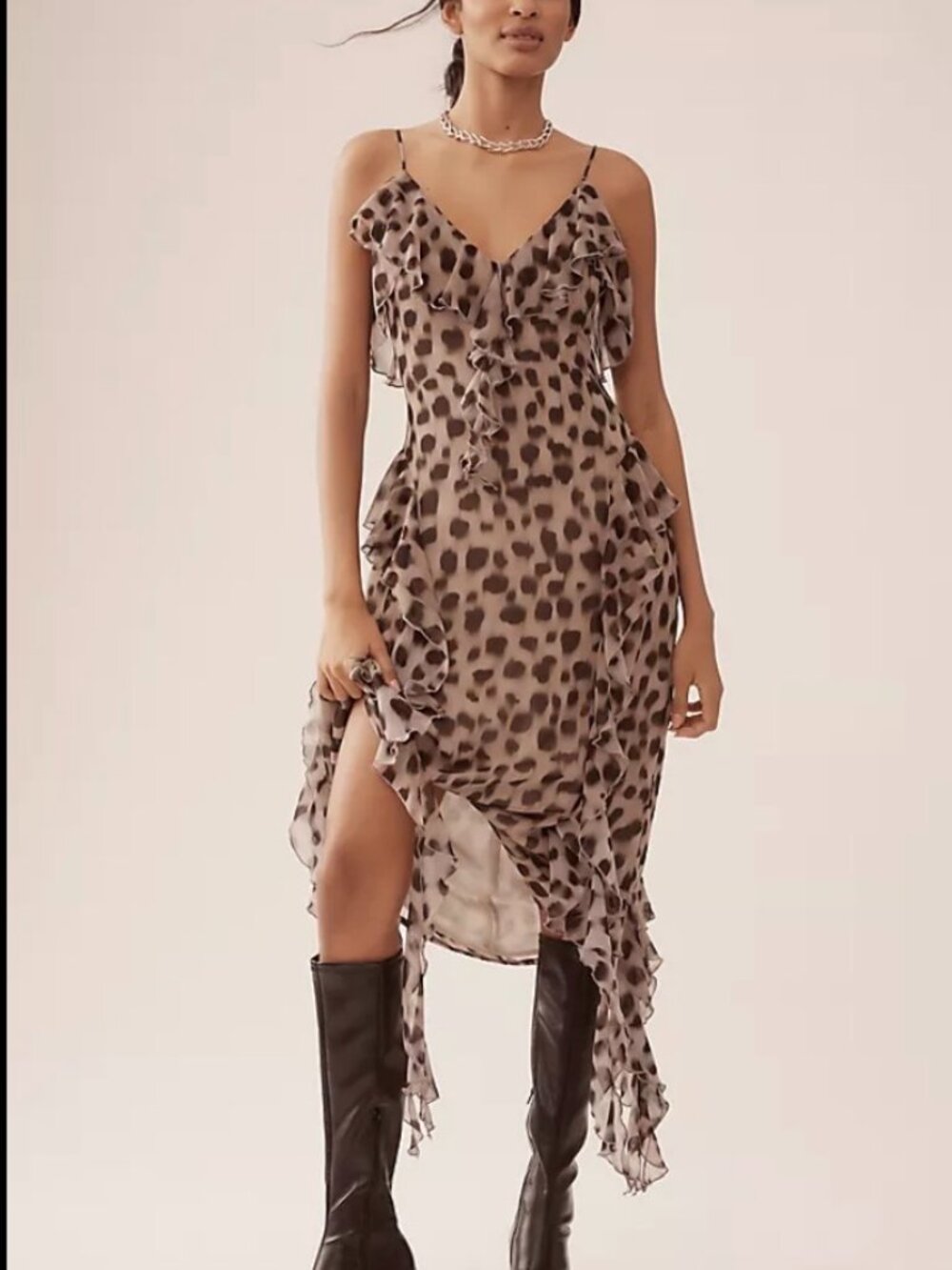 NWT Anthropologie Sarah Hann Animal Print Dress Small